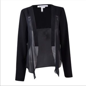 BCBG NWT BCBG Sheer Cropped Open Jacket Solid Sleeves